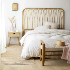 Applique murale demi cercle en rotin et cannage Rim