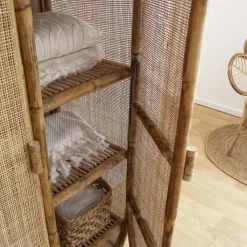 Armoire arrondie en rotin 4 étagères Rim