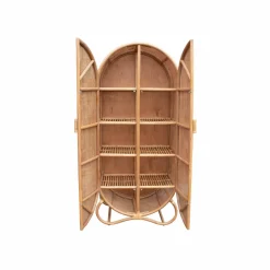 Armoire arrondie en rotin 4 étagères Rim