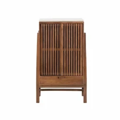 Armoire en bois d'acacia et terrazzo Kaelis