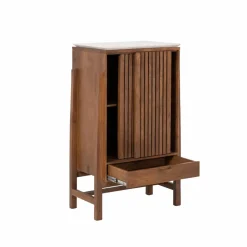 Armoire en bois d'acacia et terrazzo Kaelis