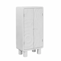 Armoire en bois effet béton blanc Danaé