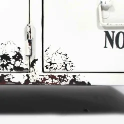 Banc avec rangement en métal blanc Félicie