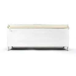Banc avec rangement en métal blanc Félicie