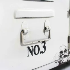 Banc avec rangement en métal blanc Félicie