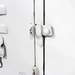 Banc avec rangement en métal blanc Félicie