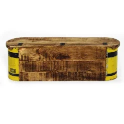 Banc coffre en bois et métal recyclé Victorine