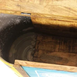 Banc coffre en bois et métal recyclé Victorine