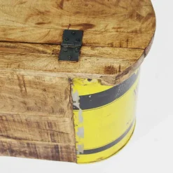 Banc coffre en bois et métal recyclé Victorine