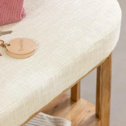 Banc en bois d'acacia et tissu Orane