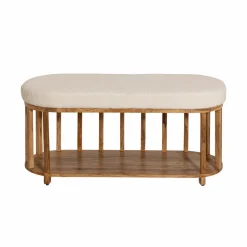 Banc en bois d'acacia et tissu Orane