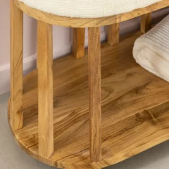 Banc en bois d'acacia et tissu Orane