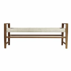 Banc en bois de teck et tissu Pénélope