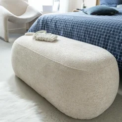 Banc en tissu écru Lola