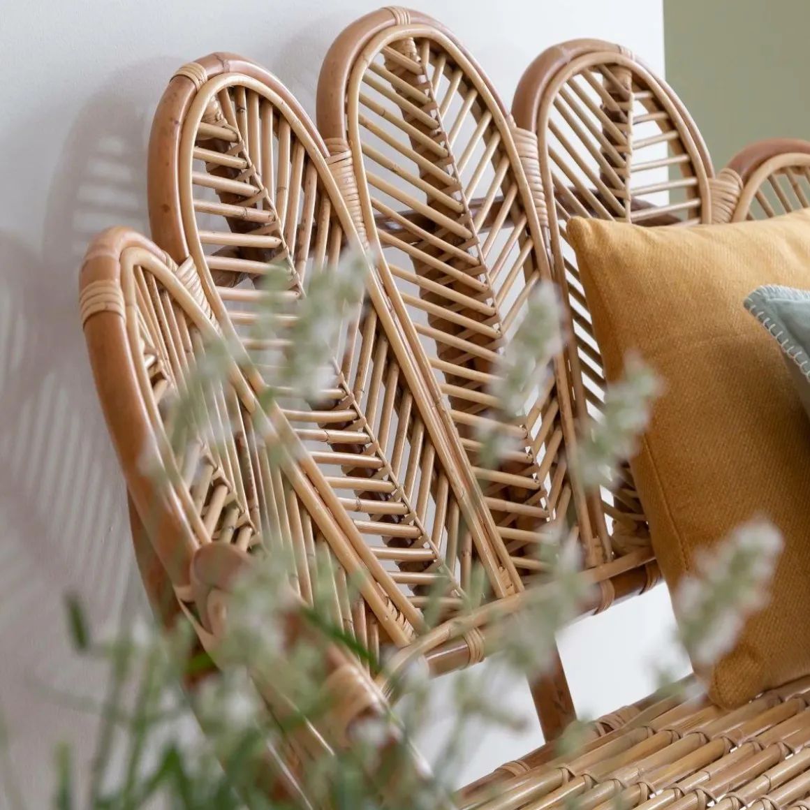 Banquette fleur en rotin Rattan