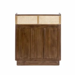 Bar en bois de manguier et cannage Remick