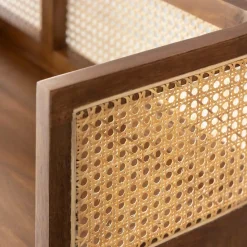 Bar en bois de manguier et cannage Remick