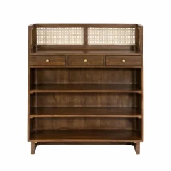 Bar en bois de manguier et cannage Remick