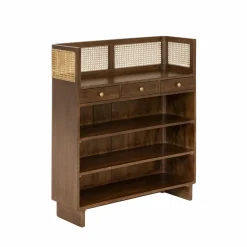 Bar en bois de manguier et cannage Remick