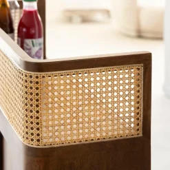 Bar en bois de manguier et cannage Remick