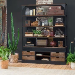 Bibliothèque en bois de manguier Niniss