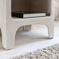 Bibliothèque en bois effet béton blanc Danaé