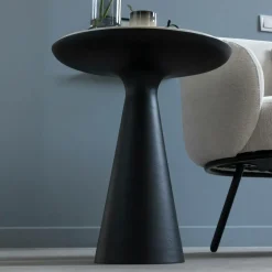 Bout de canapé en aluminium et marbre Marceau