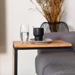 Bout de canapé en bois d'acacia et métal Mattia