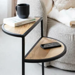 Bout de canapé en bois de manguier et métal Maelle