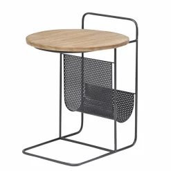 Bout de canapé en bois de sapin et métal Denise