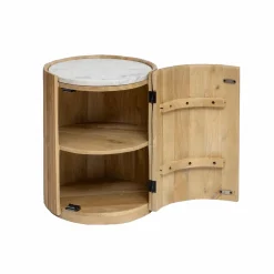 Bout de canapé en bois de manguier et marbre Moana