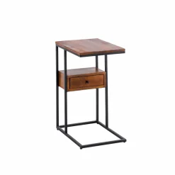 Bout de canapé en bois de manguier et métal Harald