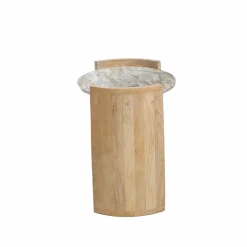 Bout de canapé en bois de manguier et marbre Isabella