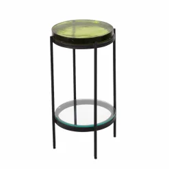 Bout de canapé plateau en verre Lise