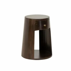 Bout de canapé rond en bois de manguier Isao