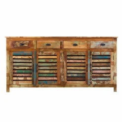 Buffet à  lattes en bois coloré Ethnik