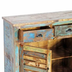 Buffet à  lattes en bois coloré Ethnik