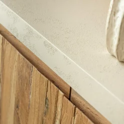 Buffet 2 portes avec étagères en bois effet béton et bois recyclé Dalva