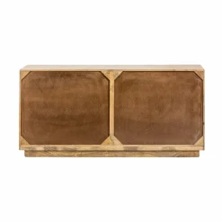 Buffet 4 portes en bois de manguier blanchi Alison