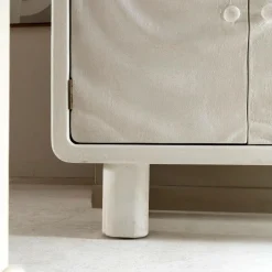 Buffet 3 portes en bois effet béton blanc Danaé