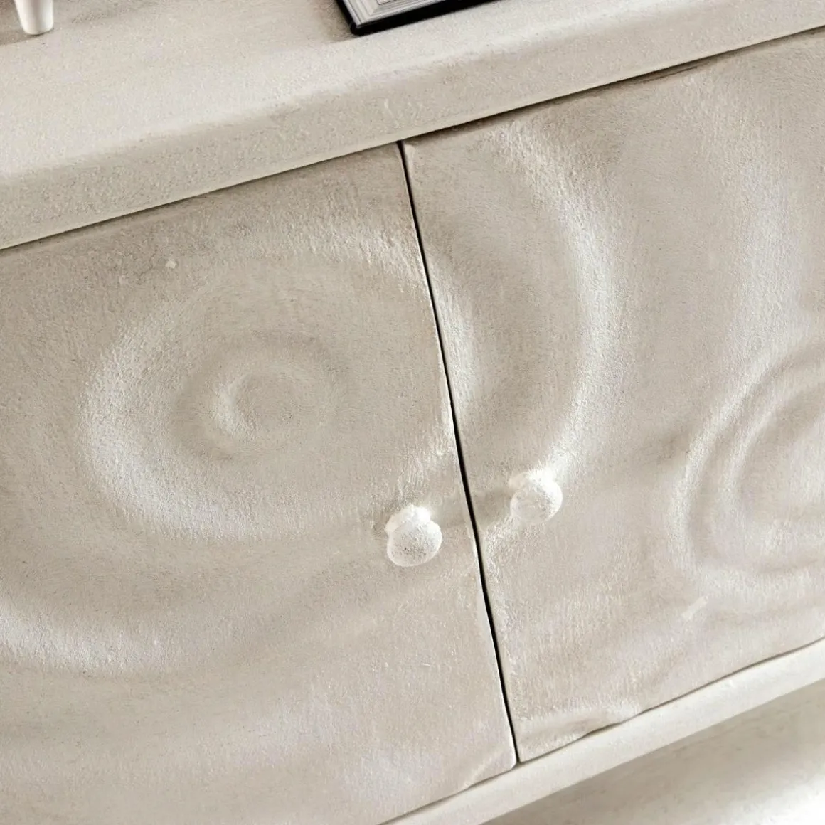 Buffet 3 portes en bois effet béton blanc Danaé