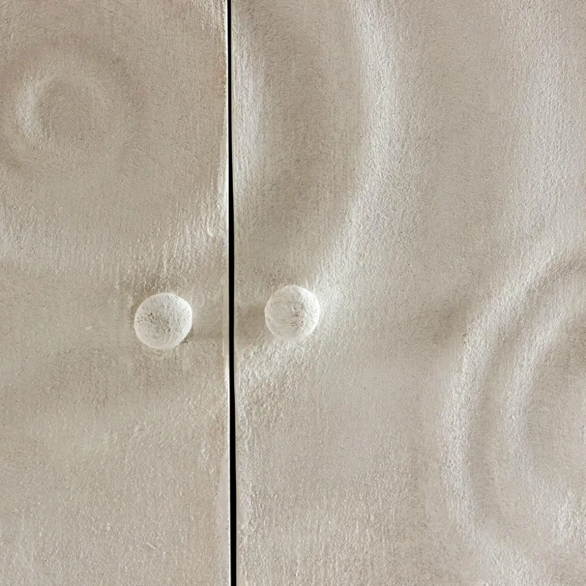 Buffet 3 portes en bois effet béton blanc Danaé