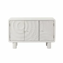 Buffet 3 portes en bois effet béton blanc Danaé