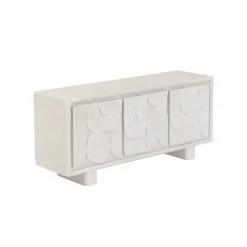 Buffet 3 portes en bois effet béton blanc Danaé