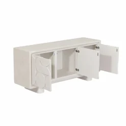 Buffet 3 portes en bois effet béton blanc Danaé