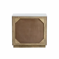 Buffet 2 portes en bois recyclé et marbre Damian