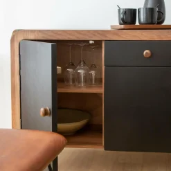 Buffet arrondi en bois de manguier Romy