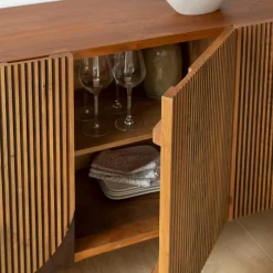 Buffet arrondi en bois de manguier Lise