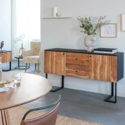 Buffet en bois d'acacia et métal Pippa