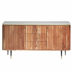Buffet en bois d'acacia et marbre blanc Judith